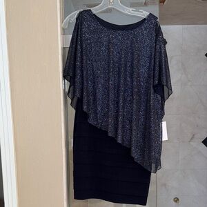 Elegant Dark Navy Glitter Dress
